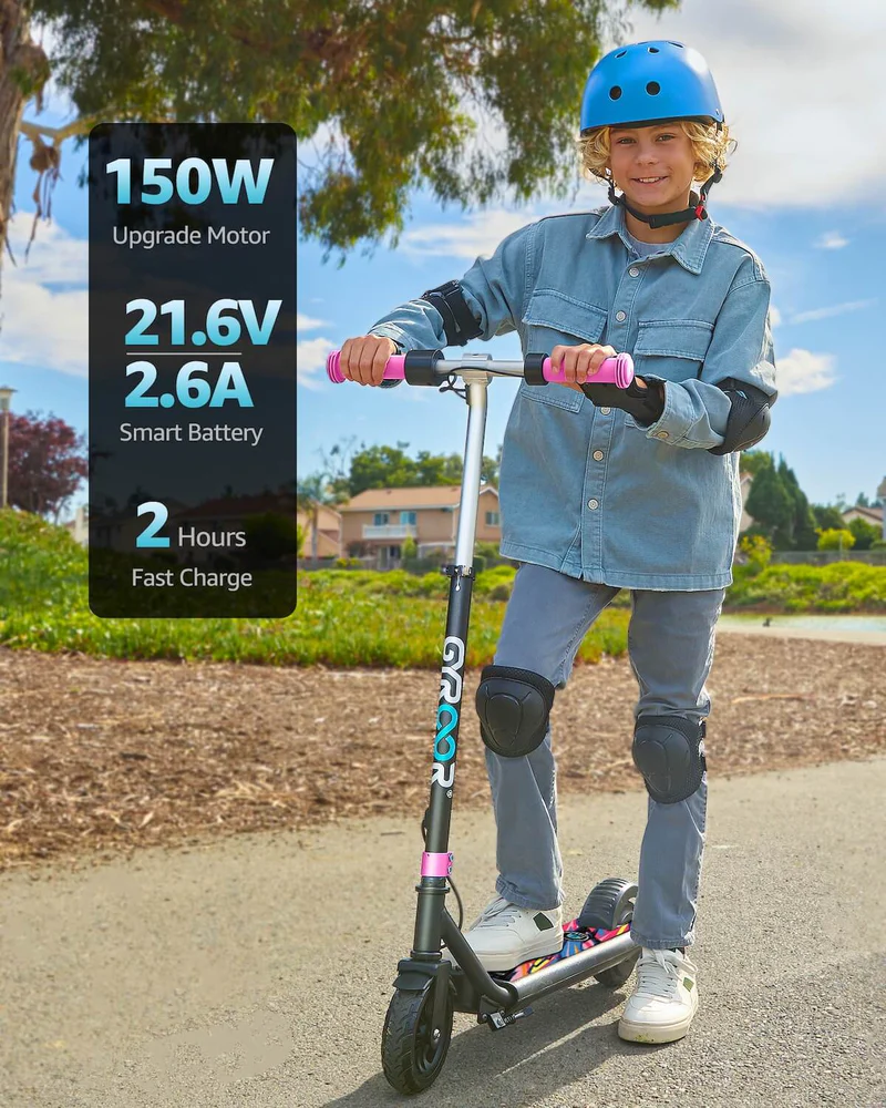 Gyroor ESA Kids Electric Scooter with Bluetooth Music, Lights