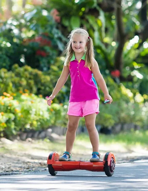 Little girl on hoverboard