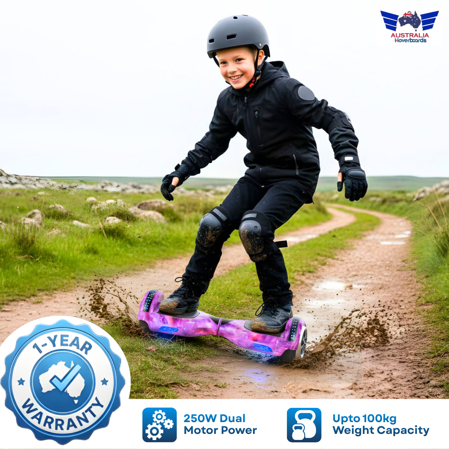 Australian Hoverboard 6.5″ New Electric Purple Self-Balancing All-Terrain Hoverboard Australia