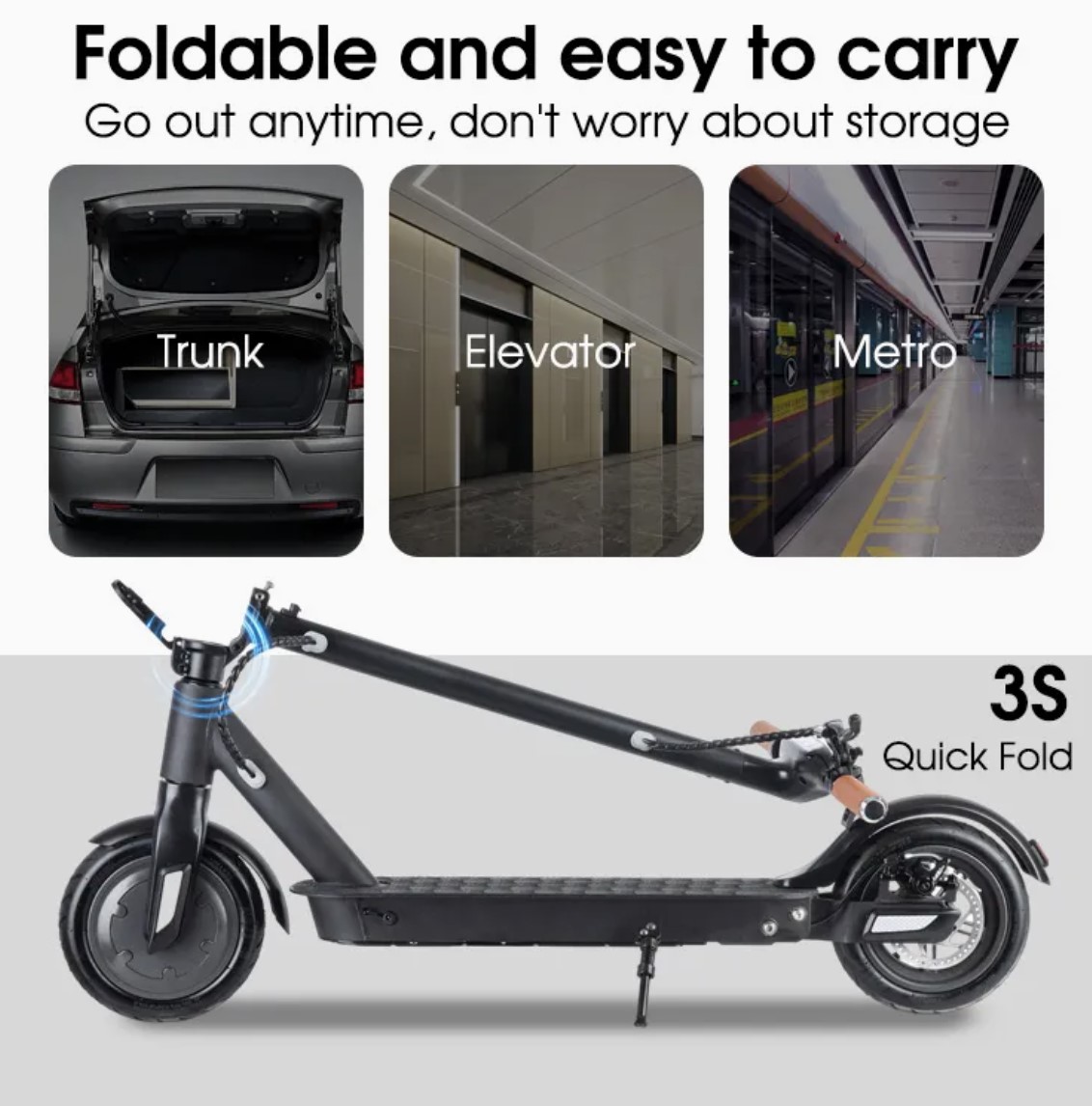 Portable electric scooter for commuting
