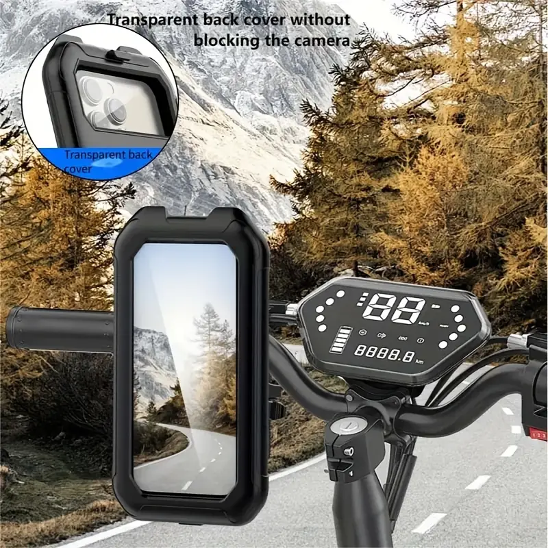 Waterproof e-scooter phone case with handlebar mount