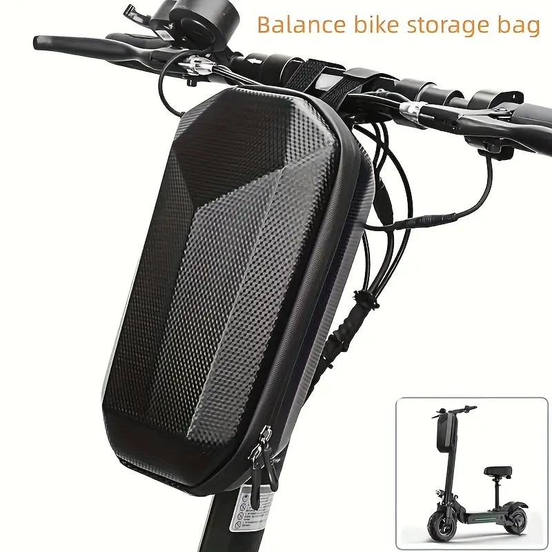 Hard shell scooter front bag with zipper