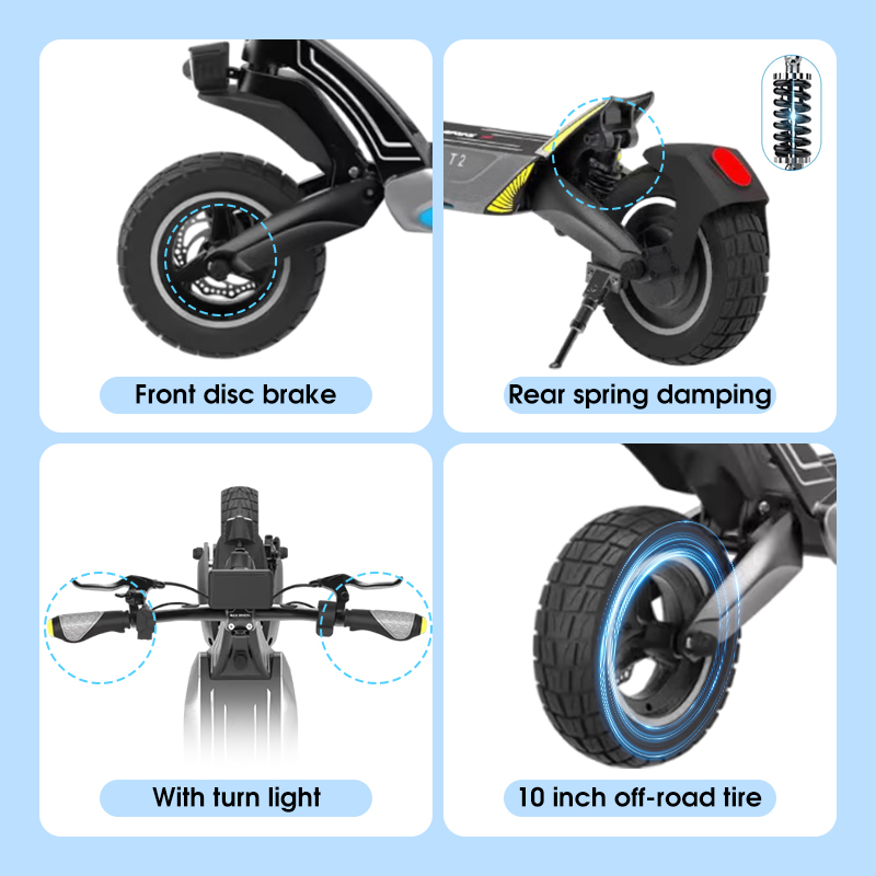 Electric scooter with solid off-road tyres